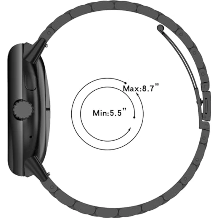 Wigento Edelstahl-Smartwatch-Armband für Google Pixel Watch 5 / 4 / 3 45mm, verstellbare Länge, silbernes Design mit Faltverschluss – Bild 6