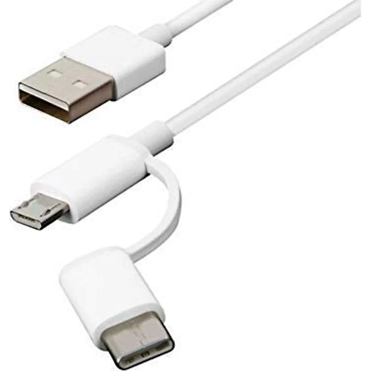 Xiaomi Mi 2 in 1 USB-Kabel, Combo-Kabel, Micro-USB & Typ C, 1 m, schnelles Laden, Weiß (Blister) – Bild 4