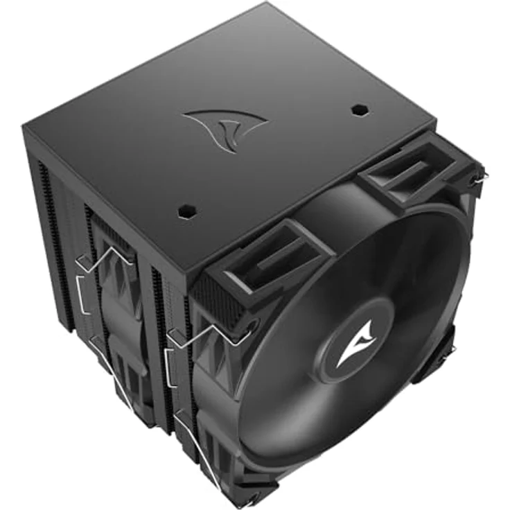 Sharkoon A60 Black Air Cooler, 156 mm CPU Kühler mit 260 W TDP, zwei 120 mm Lüftern, variabler Lüftergeschwindigkeit von 500 bis 1800 RPM, Schwarz – Bild 7