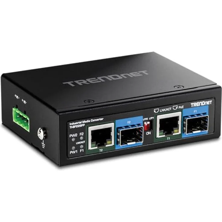 TRENDnet TI-BF22SFP, 2-Port Industrial SFP to Gigabit PoE++ Media Converter, langlebig und hochwertig – Bild 1