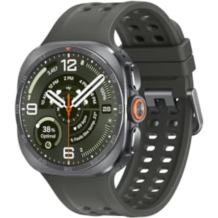 SAMSUNG Galaxy Watch Ultra2, 47 mm LTE Smartwatch, Titan Nitrilkautschuk, 90-140 mm, Titanium Silver – Bild 1