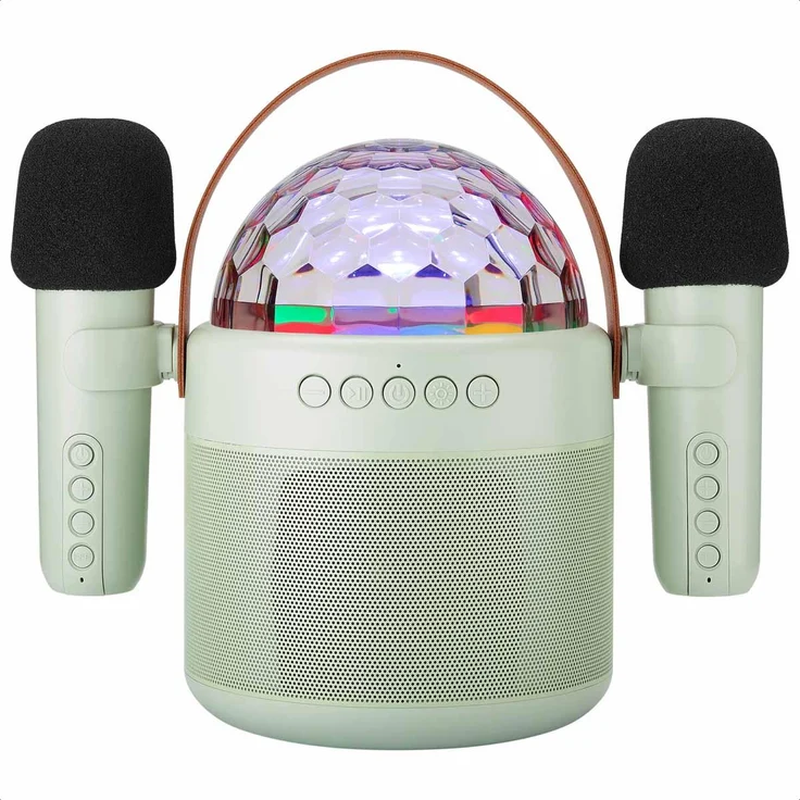 iMoshion Kids Sing & Shine Karaoke-Set, Bluetooth Lautsprecher mit 2 Mikrofonen, mintgrün