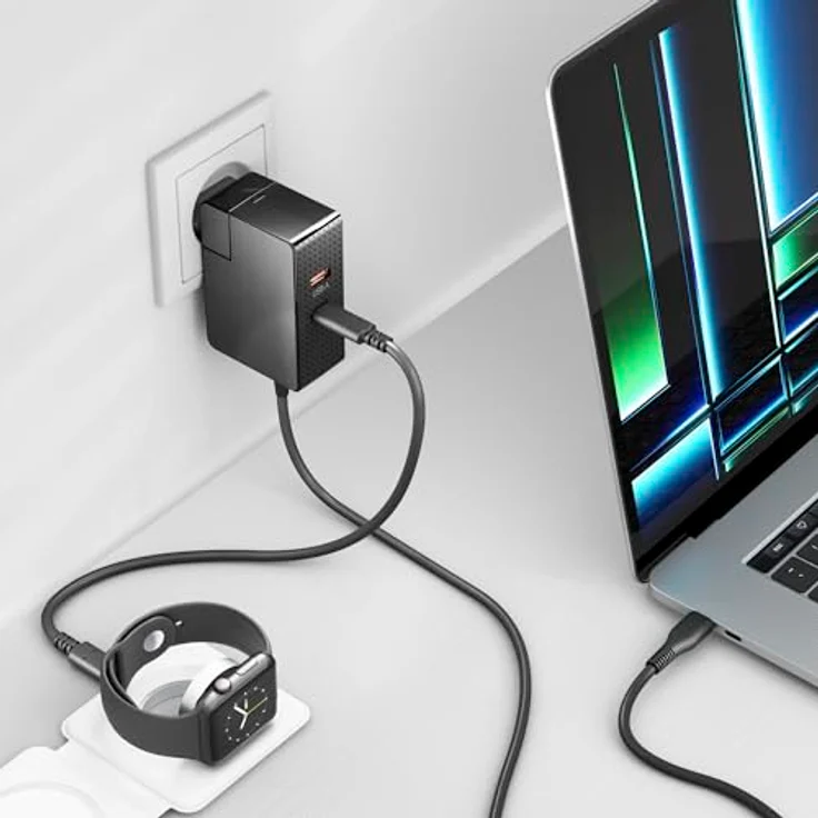 Purelink VL-PSU110 USB Netzteil (100 W), 3-Port GaN Ladegerät mit USB-C & USB-A, Schwarz – Bild 8
