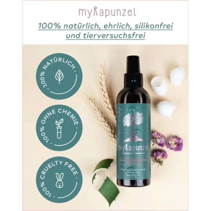 myRapunzel 200ml Leave-in Conditioner - 100% natürlich - ohne Silikone, Parabene, Sulfate & Tierversuche - ohne Chemie - Verleiht mehr Volumen - Made in Austria – Bild 5