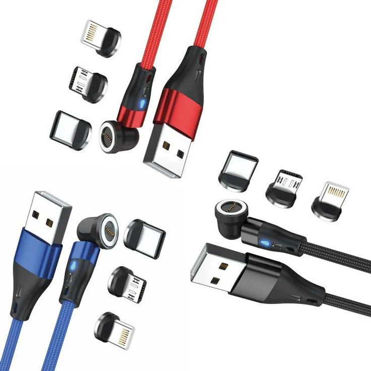 RealPower MagneticCharge 3 Set - 3 Ampere, 1m, 3 Kabel mit Adaptern
