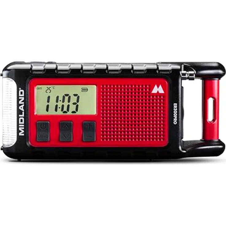 Midland ER300 Pro C1663 Notfallradio AM/FM, 10.000 mAh Akku, Bluetooth, USB-C, Solarbetrieb