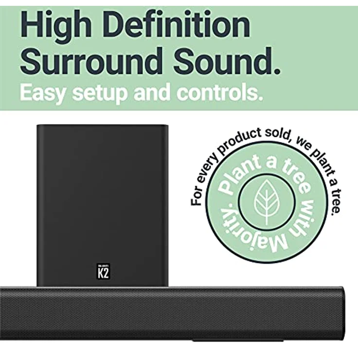MAJORITY K2 Soundbar für TV Geräte mit Subwoofer | 150W 2.1 Soundsystem mit Kabelloser Subwoofer | Bluetooth TV Soundbar | Heimkino Sound Bar HDMI ARC (Schwarz) – Bild 4