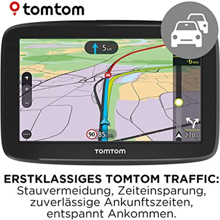 TomTom GO Classic, 5 Zoll GPS-Navigationsgerät mit Stauvermeidung, Europa-Updates, Wi-Fi-Konnektivität, Schwarz – Bild 2