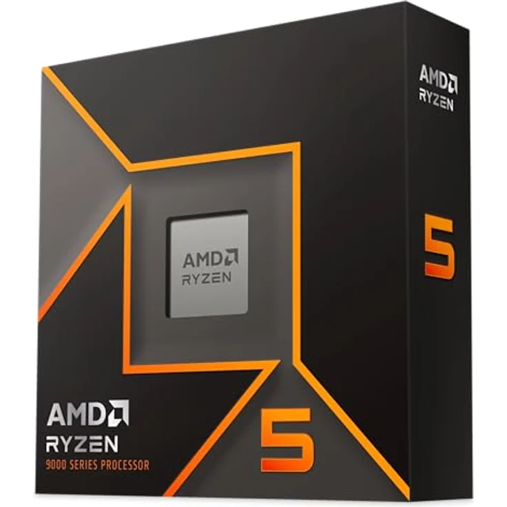 AMD Ryzen 5 9600X Prozessor, 6 Kerne/12 Threads, Zen 5-Architektur, 38MB L3 Cache, 65W TDP, Bis zu 5,4 GHz Boost-Frequenz, Socket AM5, DDR5 & PCIe 5.0, Kein Lüfter – Bild 1