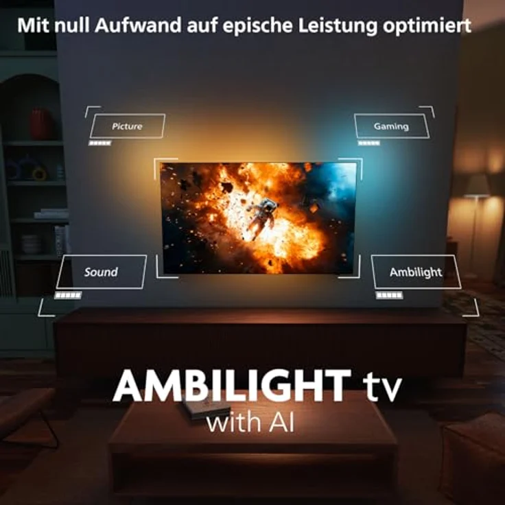 Philips Ambilight 65OLED760, 65 Zoll 4K OLED Smart TV mit P5 AI Perfect Picture Engine, Titan OS, Dolby Vision und Atmos Sound, Alexa und Google Assistant-kompatibel – Bild 5