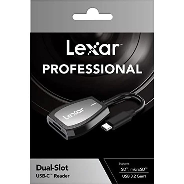 Lexar Professional Doppelschlitz-Reader mit USB-C Anschluss für SD- und microSD-Karten UHS-I schwarz – Bild 1