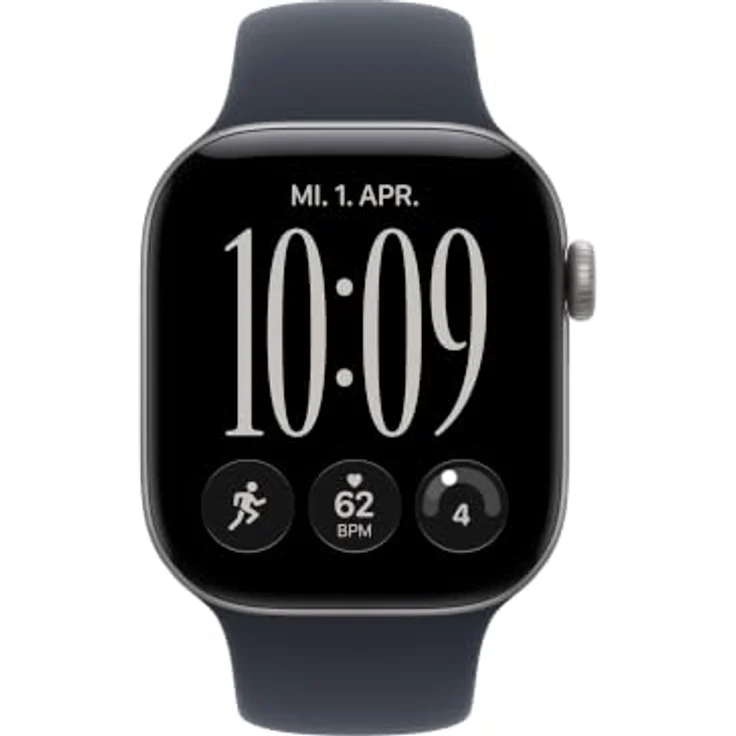 Apple Watch Series 12, 42mm Space Grau Aluminiumgehäuse, Navyblau Sport Band, Gesundheits- und Fitness-Tracker mit Ceramic Shield 2, M/L – Bild 2