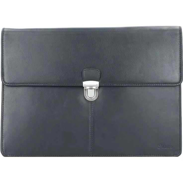 Esquire Oxford Collegemappe Leder 35 cm, schwarz, 100% Leder, für Laptops bis 35 cm
