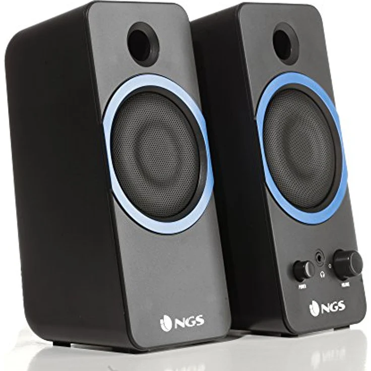 NGS gsx-200 20 W Schwarz Lautsprecher  Lautsprecher (schwarz, Flur, Tischplatte-Bücherregal, PC, Zentrum, verkabelt, 3,5 mm) – Bild 3