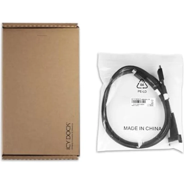 ICY DOCK MB302L-B Datenkabel - 1x MCIO SFF-TA-1016 8i zu 2x OCuLink SFF-8611 4i Länge 50cm - PCIe 4.0 unterstützt, Schwarz – Bild 4