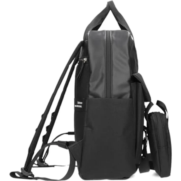 Zwei Laptoprucksack Lou LUR160, 10L mit gepolstertem Laptopfach und abnehmbarer Umhängetasche, schwarz – Bild 4