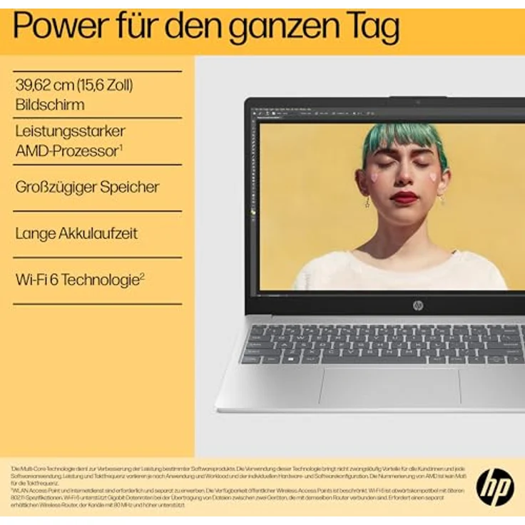 HP 15-fc0677ng Full HD Notebook, 39,6 cm (15,6 Zoll), AMD Ryzen 7, 32 GB RAM, 1 TB SSD, Windows 11 Home, Silber – Bild 4