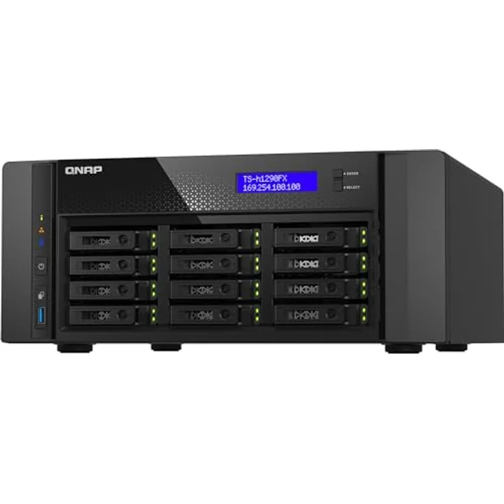 QNAP NAS TS-h1290FX-7302P-128G (0 TB), NAS, Schwarz