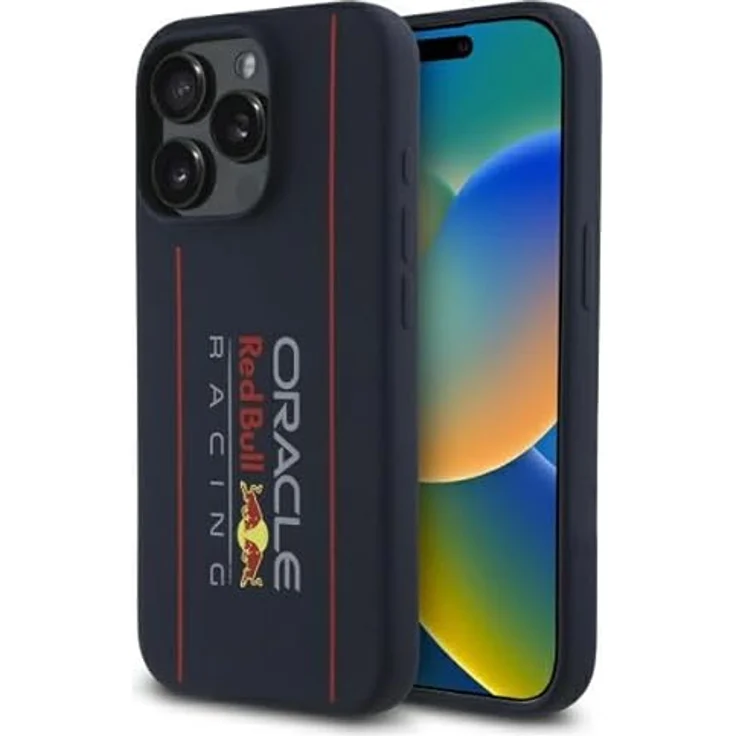 CG MOBILE Red Bull RBHMP15L24SIOLRV Hülle für iPhone 15 Pro 6.1 Zoll, Marineblau, Silikon mit vertikalem Logo, kompatibel mit MagSafe – Bild 1