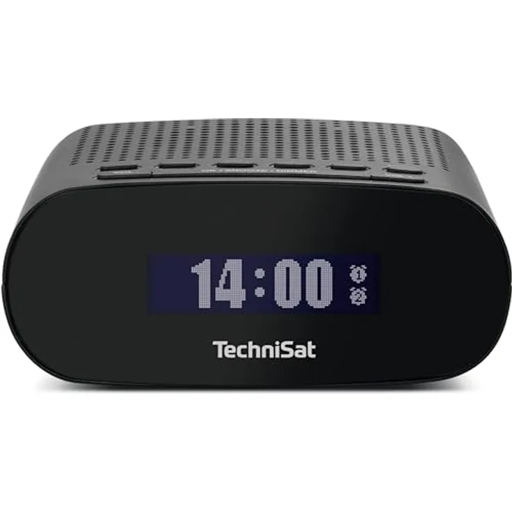TechniSat TECHNIRADIO 50 - Kompakter Radiowecker (DAB+, UKW Wecker mit großem LCD-Display, Dual-Alarm, Kopfhöreranschluss, 1 Watt, USB-Netzteil) schwarz