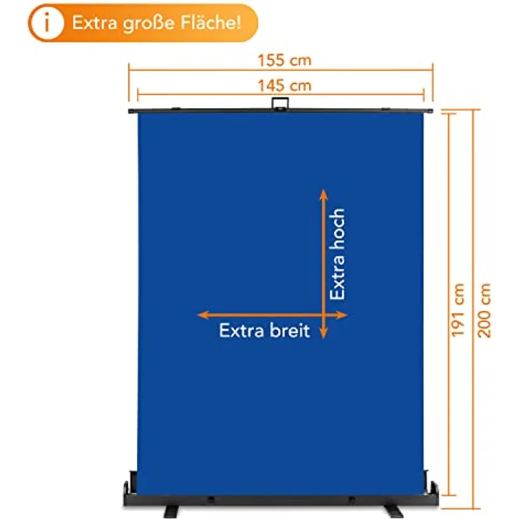 Walimex pro Roll-up Panel Hintergrund blau 155x200 - Preisvergleich – Bild 3