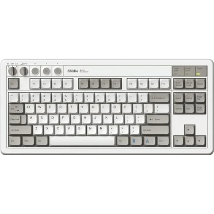 8BitDo Retro Mechanical Keyboard M Edition, 87 Tasten, Kailh Box Switches Hot-swap, QWERTY, Bluetooth/Wireless 2.4G, Weiß – Bild 3