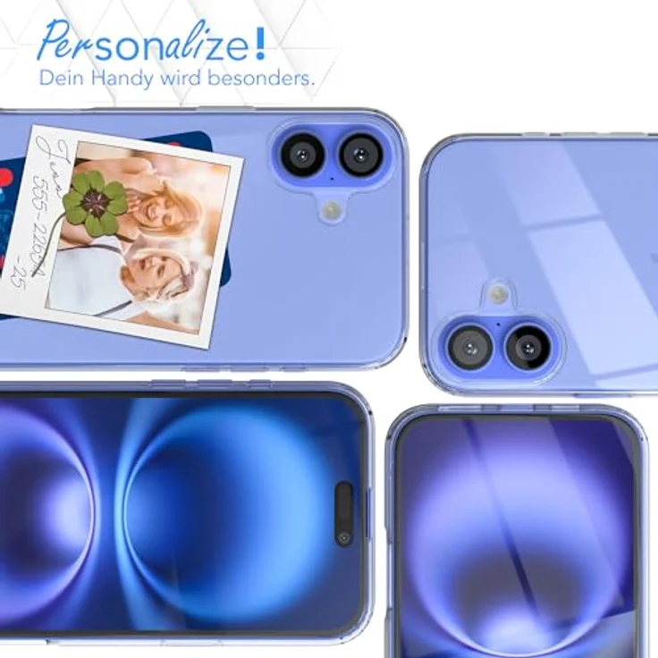 EAZY CASE Premium Crystal TPU Hülle für iPhone 16 Plus, Silikon Slimcover mit Kameraschutz, transparentes Backcover, ultrastarker Schutz durch Air Protect – Bild 5