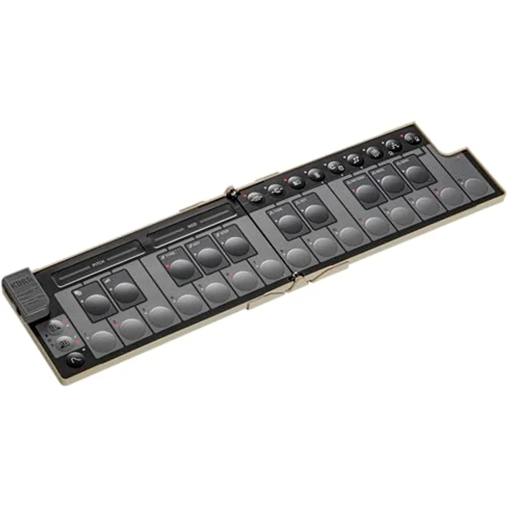 Korg nanoKEY Fold, Faltbarer 25 Tasten MIDI Keyboard Controller mit USB-C, TRS-MIDI und anpassbarer Anschlagdynamik - Sandbeige – Bild 1