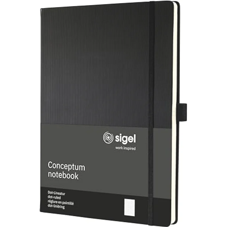 Sigel Conceptum Notizbuch, Hardcover A4 mit Inhaltsverzeichnis, Gummibandverschluss und Stiftschlaufe, schwarz – Bild 14