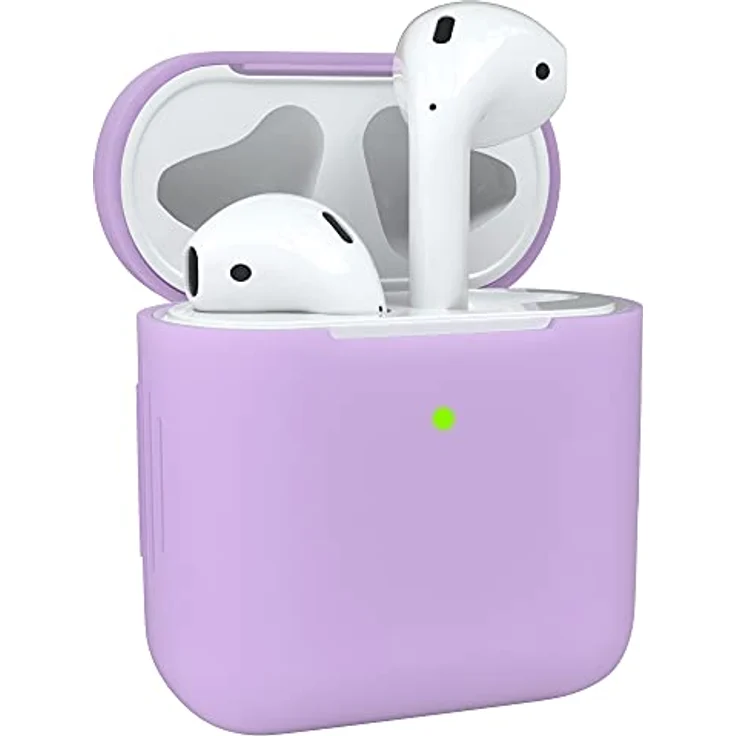 EAZY CASE - Schutzhülle für AirPods 1 & 2 Hülle Lila Silikon Case Stoßfest mit Deckel Schutz Antikratz Etui Cover rutschfeste Silikonhülle für Airpod Pro 1. / 2. Generation Silikoncase in Flieder – Bild 1