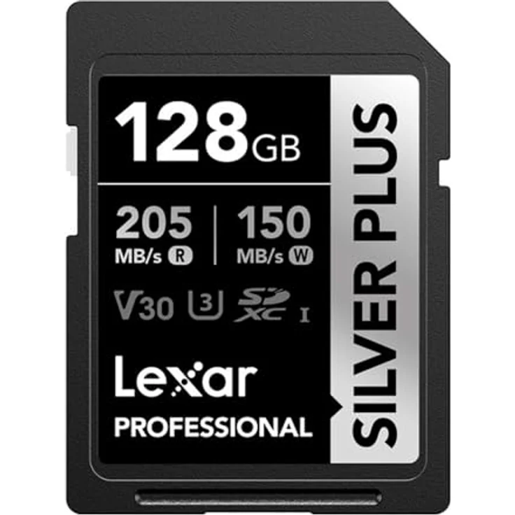 Lexar Professional Silver Plus 128 GB SDXC UHS-I V30 SD-Karte, Schwarz/Silber, 205 MB/s Lesegeschwindigkeit, 150 MB/s Schreibgeschwindigkeit, temperaturbeständig, schockresistent – Bild 5