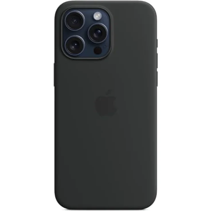 Apple iPhone 15 Pro Max Silikon Case mit MagSafe – Schwarz ​​​​​​​ – Bild 2