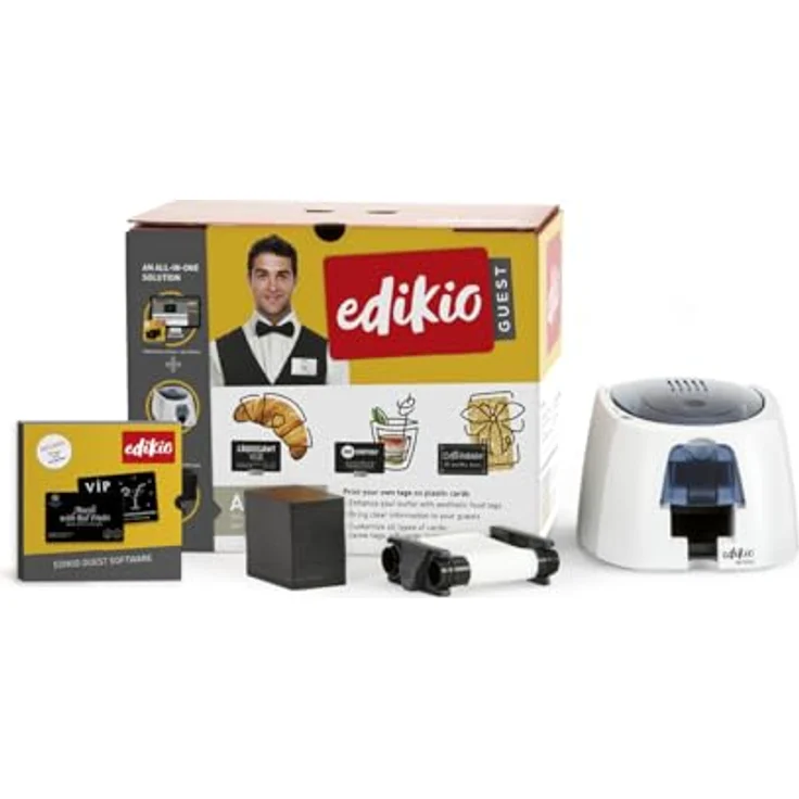 Evolis Edikio ACCESS Guest Solution, einseitiger USB Kartendrucker mit 12 Punkte/mm (300 dpi) und Thermotransfer-Technologie, inkl. Design-Software und 100 Karten – Bild 5