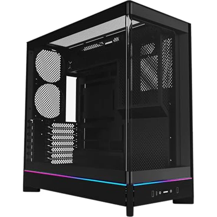 Montech HS02, PC Gehäuse mit 2x Tempered Glass, schwarz – Bild 1