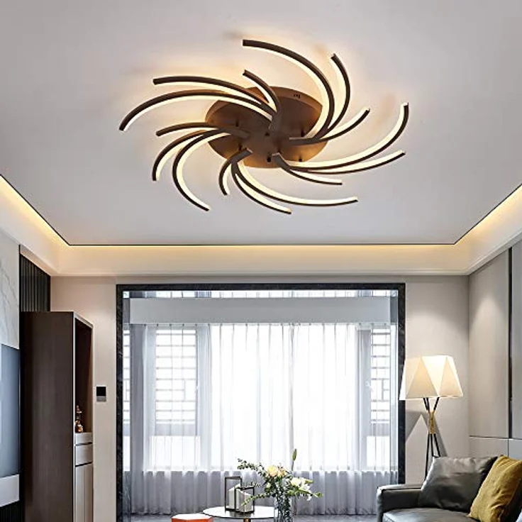 Eurotondisplay LED Deckenleuchte 2042Kaffee-5 Ø 102cm mit Fernbedienung Lichtfarbe/ Helligkeit einstellbar Acryl-Schirm kaffeefarbe lackierter Metallrahmen Energieeffizienzklasse: A+ Modern – Bild 5