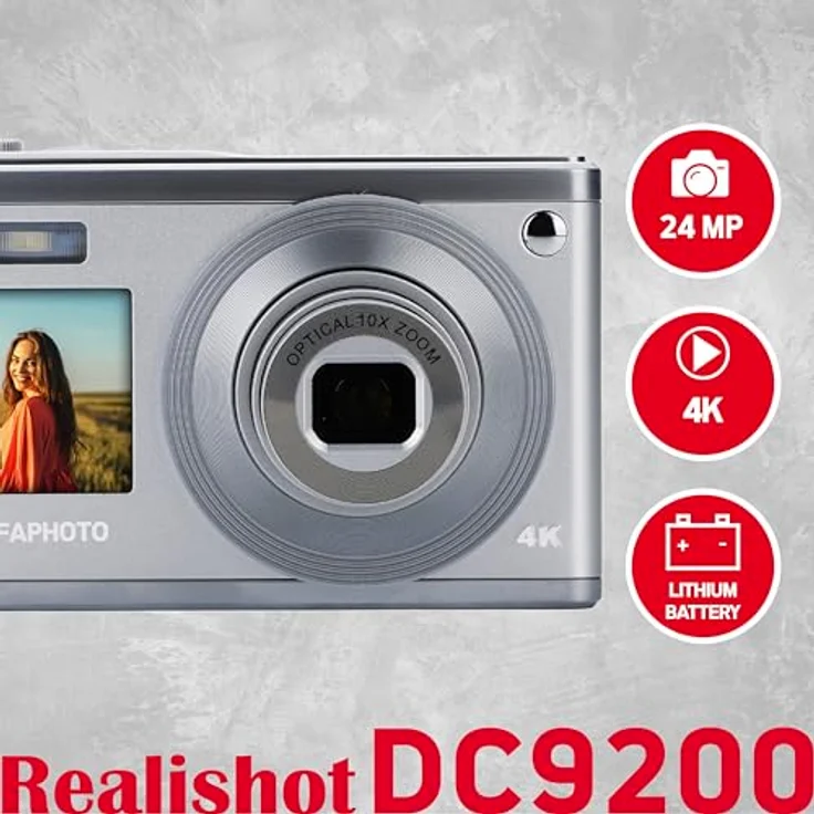 KODAK AgfaPhoto Realishot DC9200 Silver 18 MP Kompakte Digitalkamera mit 8X OPTISCHER ZOOM – Bild 2