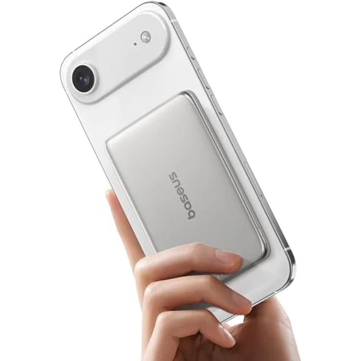 Baseus PicoGo AM41, 20W Magnetic Powerbank 5000mAh in Grey, ultraslim mit MagSafe Halterung und Pass-Through-Funktion – Bild 1