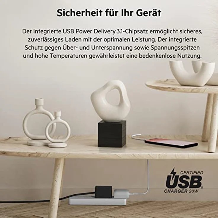 Belkin USB-C Power Delivery Schnellladegerät, Zertifiziert für PD 3.1 PPS, kompaktes Format iPhone 13, Pro, Max, Mini, iPad, Galaxy, Pixel und andere Geräte, 20W -Weiß, WCA006vfWH, 20-W – Bild 4