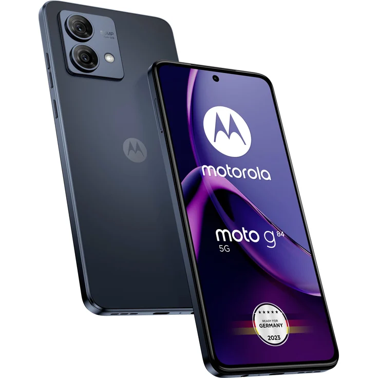 Motorola moto g84 5G Smartphone, 256 GB Speicherplatz, 50 MP Kamera, veganem Leder ­- Mystic Indigo – Bild 1