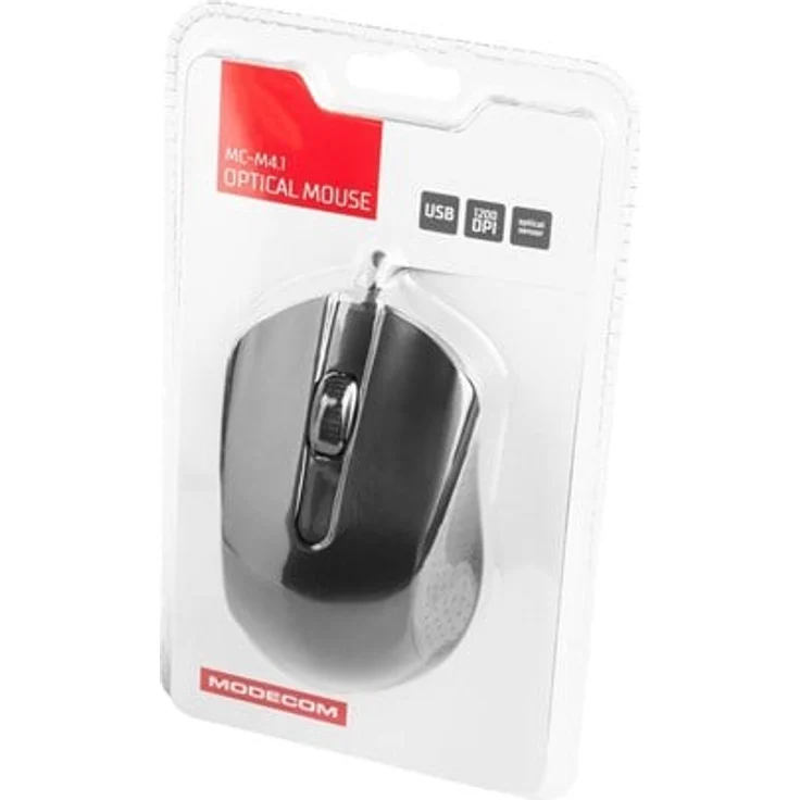 MODECOM MC-M4.1, kabelgebundene optische Maus mit 3 Tasten, mattschwarz