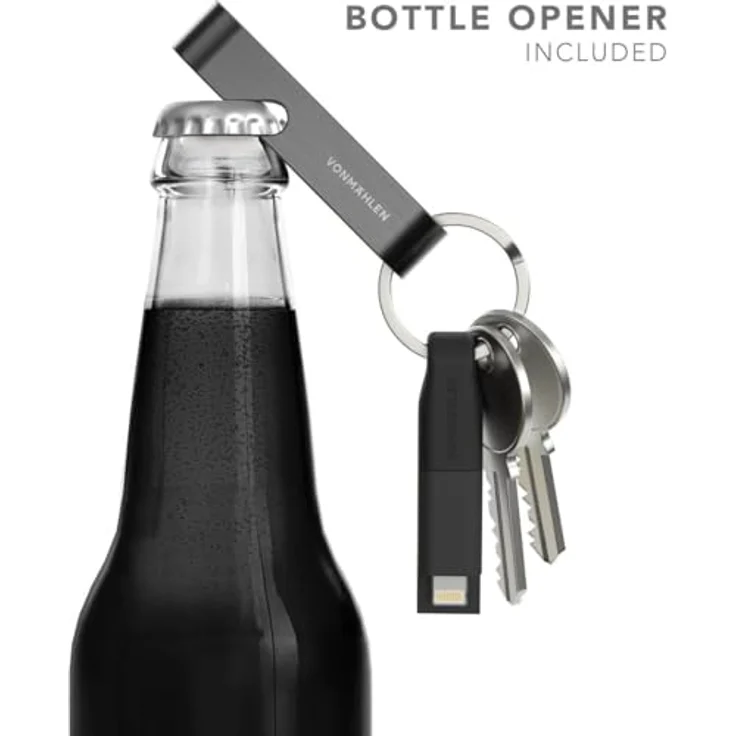 VONMÄHLEN High Six 6in1 Charging Cable, spiralförmiges Lade- und Datenkabel mit USB-A/C, Micro-USB und Lightning-Adapter, schwarz – Bild 4