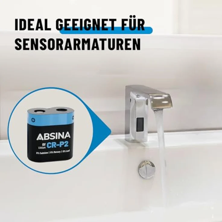 ABSINA CR P2 Lithium Batterie 6V, 2er Pack mit 1500mAh Kapazität, Temperaturfest von -20°C bis +60°C – Bild 3