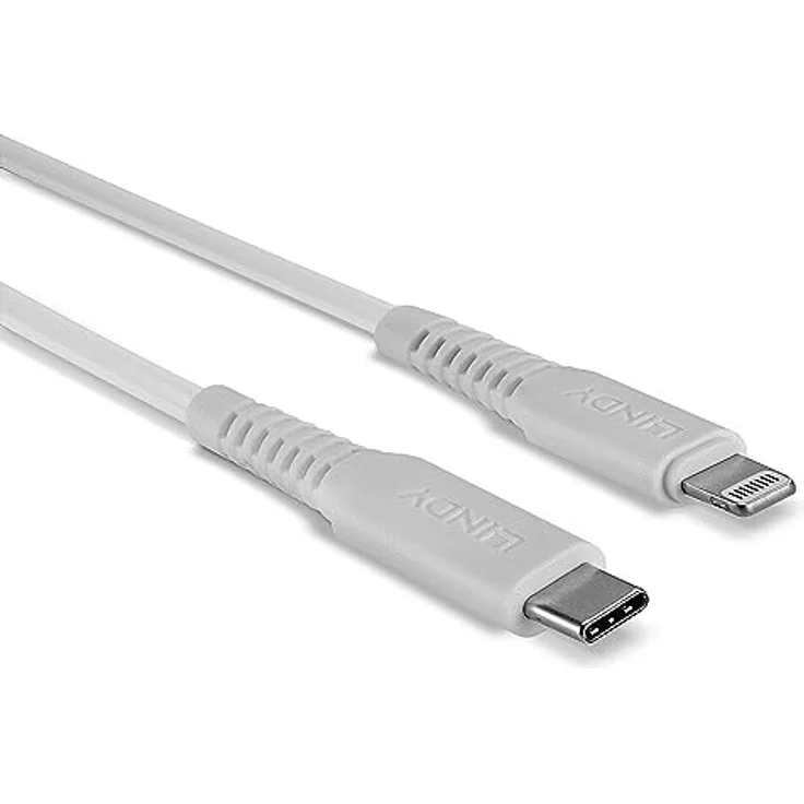LINDY 31316 [MFi zertifiziert] 1m USB Typ C an Lightning Kabel, weiß – Bild 2
