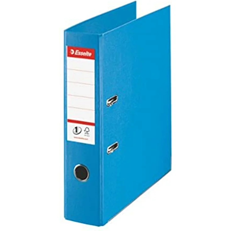 Esselte No.1 Plastik-Ordner, A4 breit mit verbesserter Mechanik, hellblau, Kantenschutz und Griffloch – Bild 1