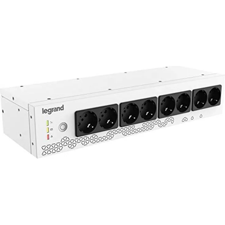 Legrand, 19" Rack PDU mit integr. USV-Anlage, 800VA - 480W, 1-phasig 230V mit 8 facher Schuko Steckdosenleiste für 19-Zoll Racks / Netzverteilerschränken, Überbrückungszeit bis max. 15 Minuten, 310332