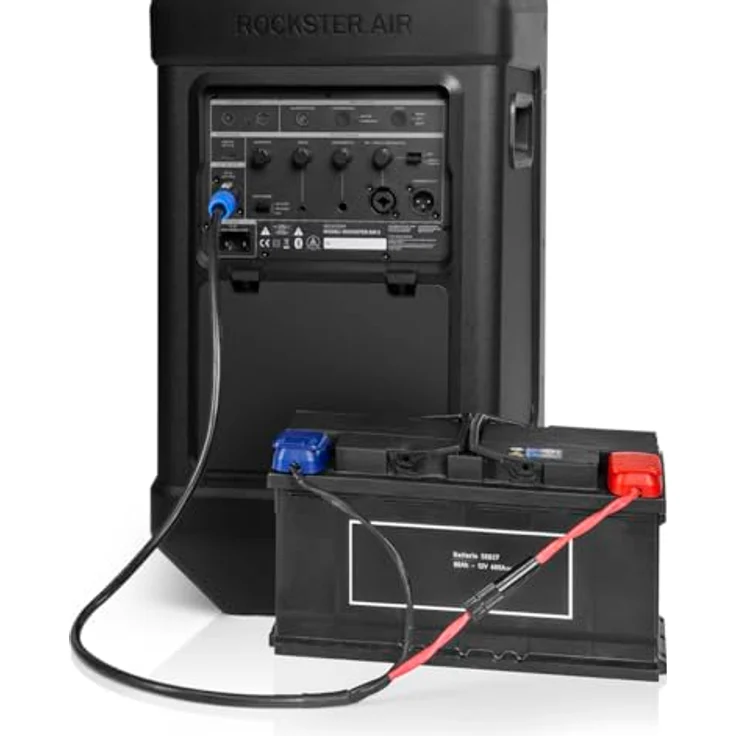 Teufel Fender x ROCKSTER AIR 2 - Großer Tragbarer Bluetooth Lautsprecher - Leistungsstarker Mobiler Party Speaker mit Langer Akkulaufzeit (58 h), Instrumentenanschlüsse, DJ, Mikro - Steel Black – Bild 4