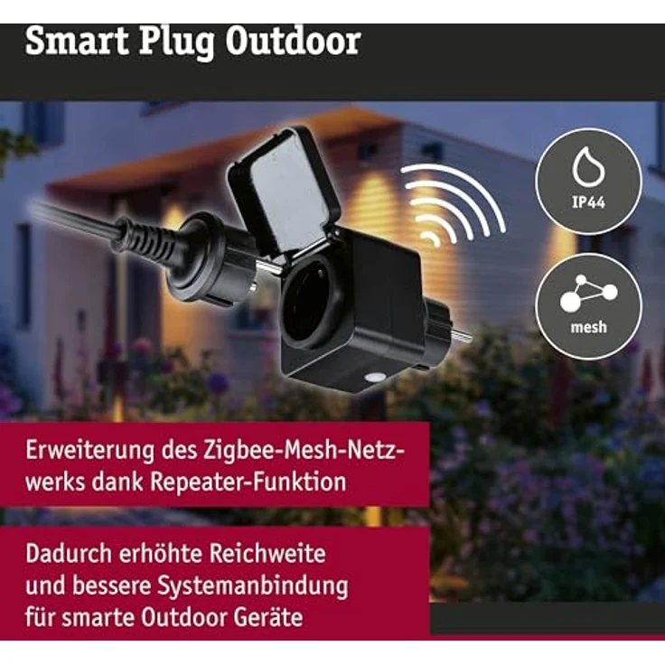 Paulmann Smart Plug Outdoor ZigBee Zwischenstecker, 3.680 Watt, App- und Sprachsteuerung, Repeater-Funktion – Bild 3
