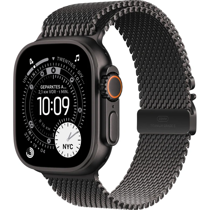 Apple Watch Ultra 3 (49 mm, 5G), Smartwatch mit Dual-Frequenz GPS, Satellitenkommunikation und Saphirglas-Display