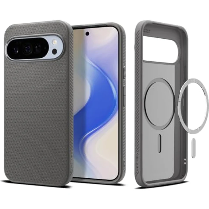 Spigen Liquid Air MagFit Hülle für Google Pixel 10 Pro XL, kompatibel mit Pixelsnap & MagSafe, Marble Gray, stoßdämpfend mit Air Cushion Technologie – Bild 1