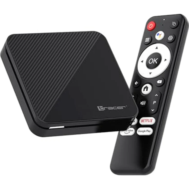 Tracer Multimedia-Player TV Box | Android 14, 4K HDR, WLAN, Bluetooth 5.0, 2GB RAM, 16GB, Quad-Core ARM Cortex-A53, HDMI, LAN, Fernbedienung inklusive – Bild 1